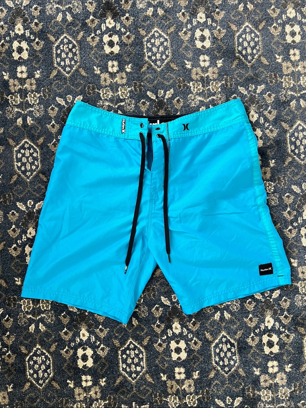 Hurley Men’s Bright Teal Swim Board Shorts